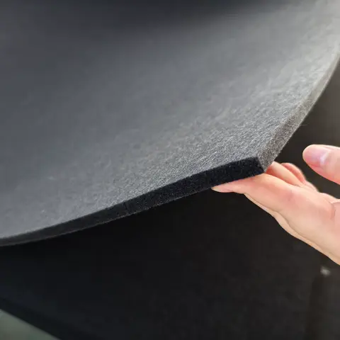 Cross-section of acoustic felt panel construction