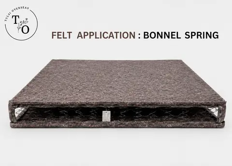 Stacked cross-section of Bonnell spring mattress construction showing felt and coil layers